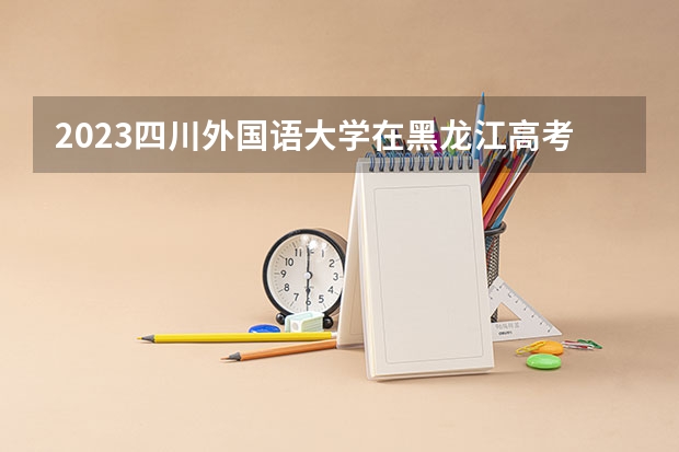 2023四川外国语大学在黑龙江高考专业招生计划人数是多少