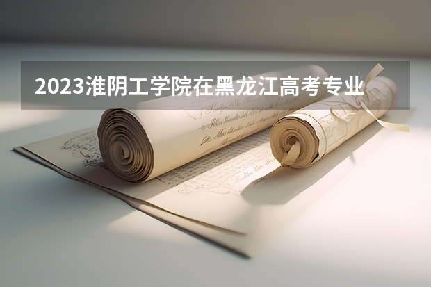 2023淮阴工学院在黑龙江高考专业招生计划人数是多少