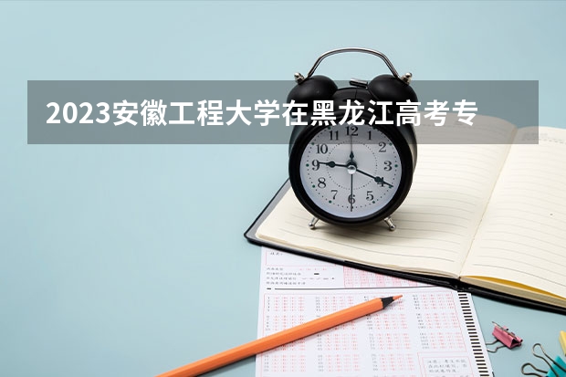 2023安徽工程大学在黑龙江高考专业招生计划人数是多少