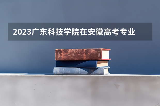 2023广东科技学院在安徽高考专业招生计划人数是多少