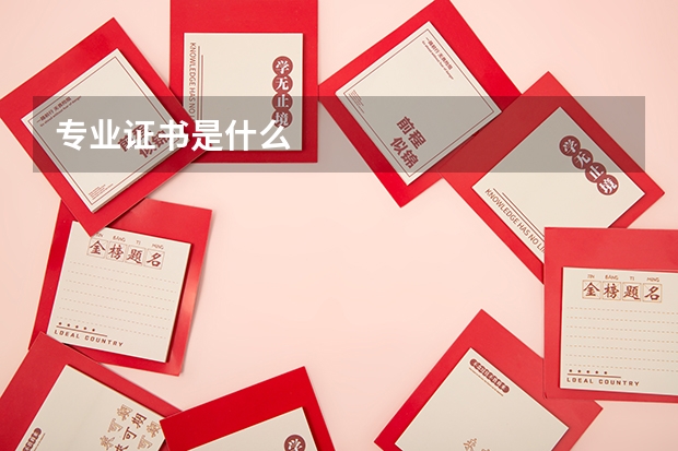 专业证书是什么