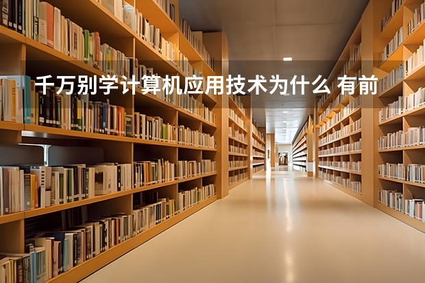千万别学计算机应用技术为什么 有前途吗