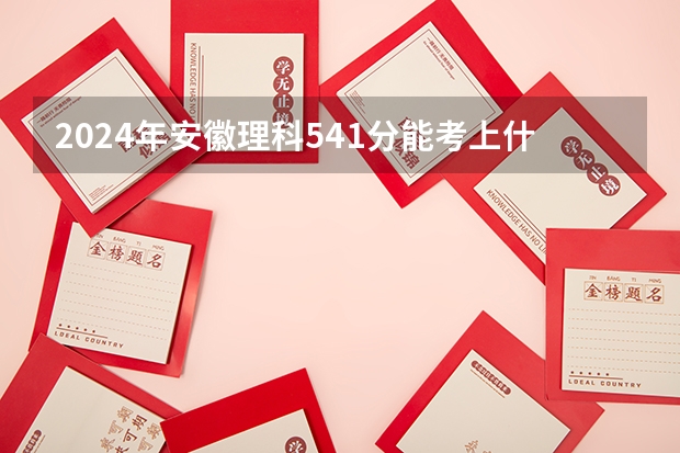2024年安徽理科541分能考上什么大学？
