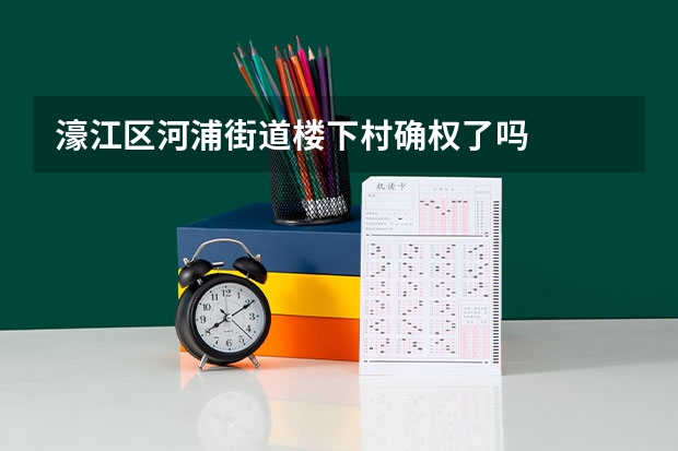 濠江区河浦街道楼下村确权了吗